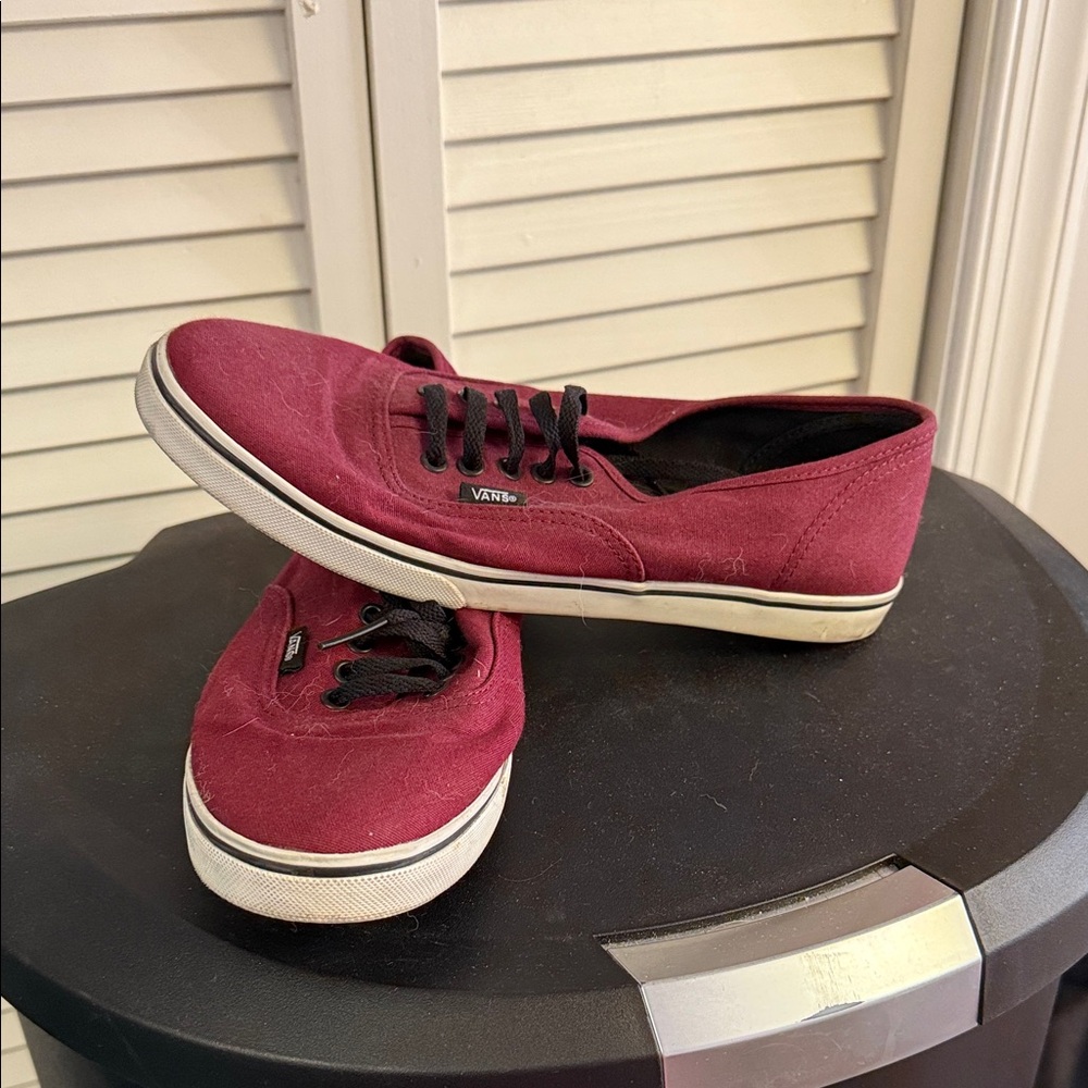 Vans Maroon Canvas Shoes with Black Laces